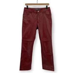 Vintage Fall 2000 Genuine Leather Pant Size 8 Boot Cut 5-Pockets Burgundy
